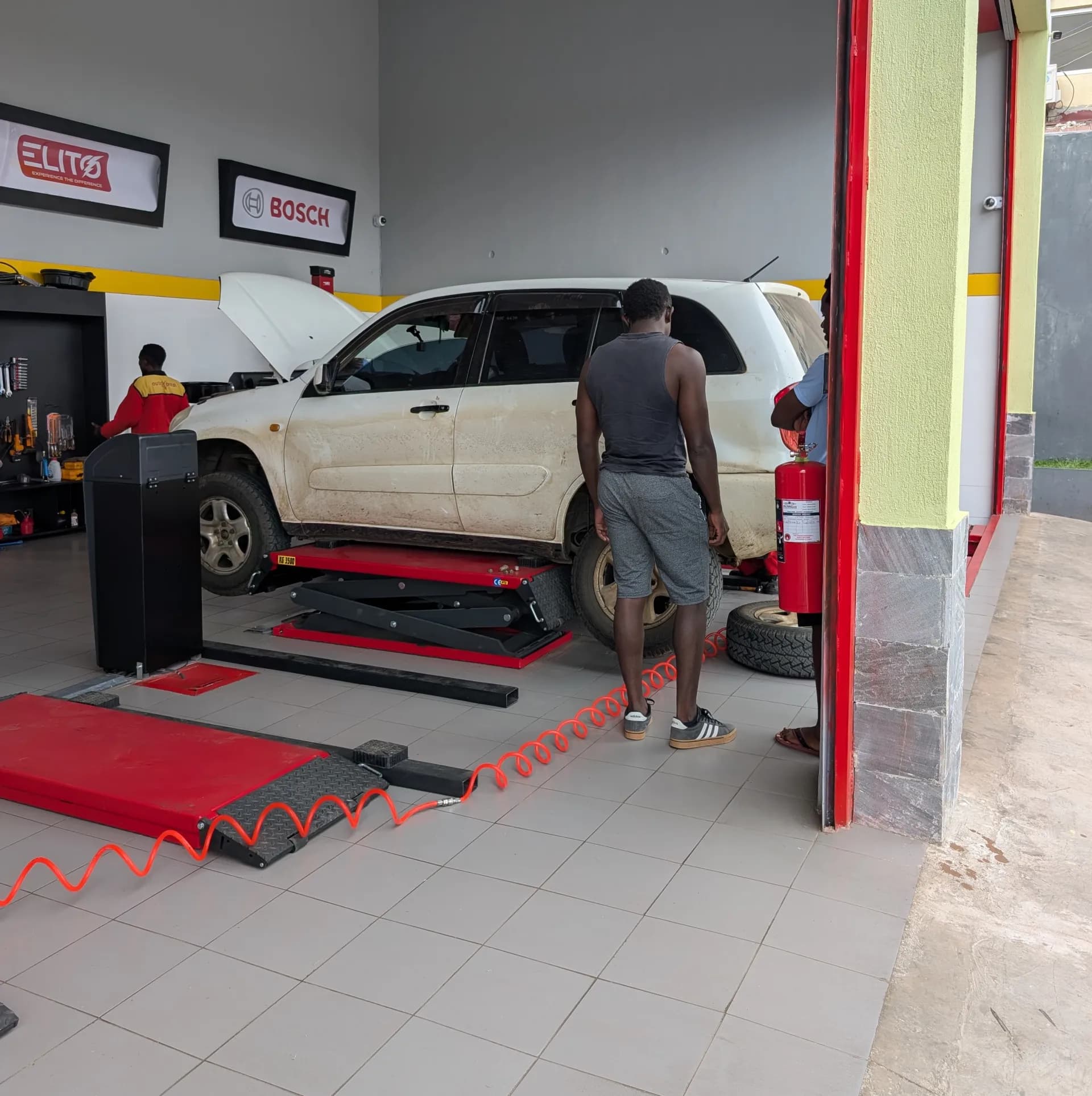 Servicing the car at Auto Express
