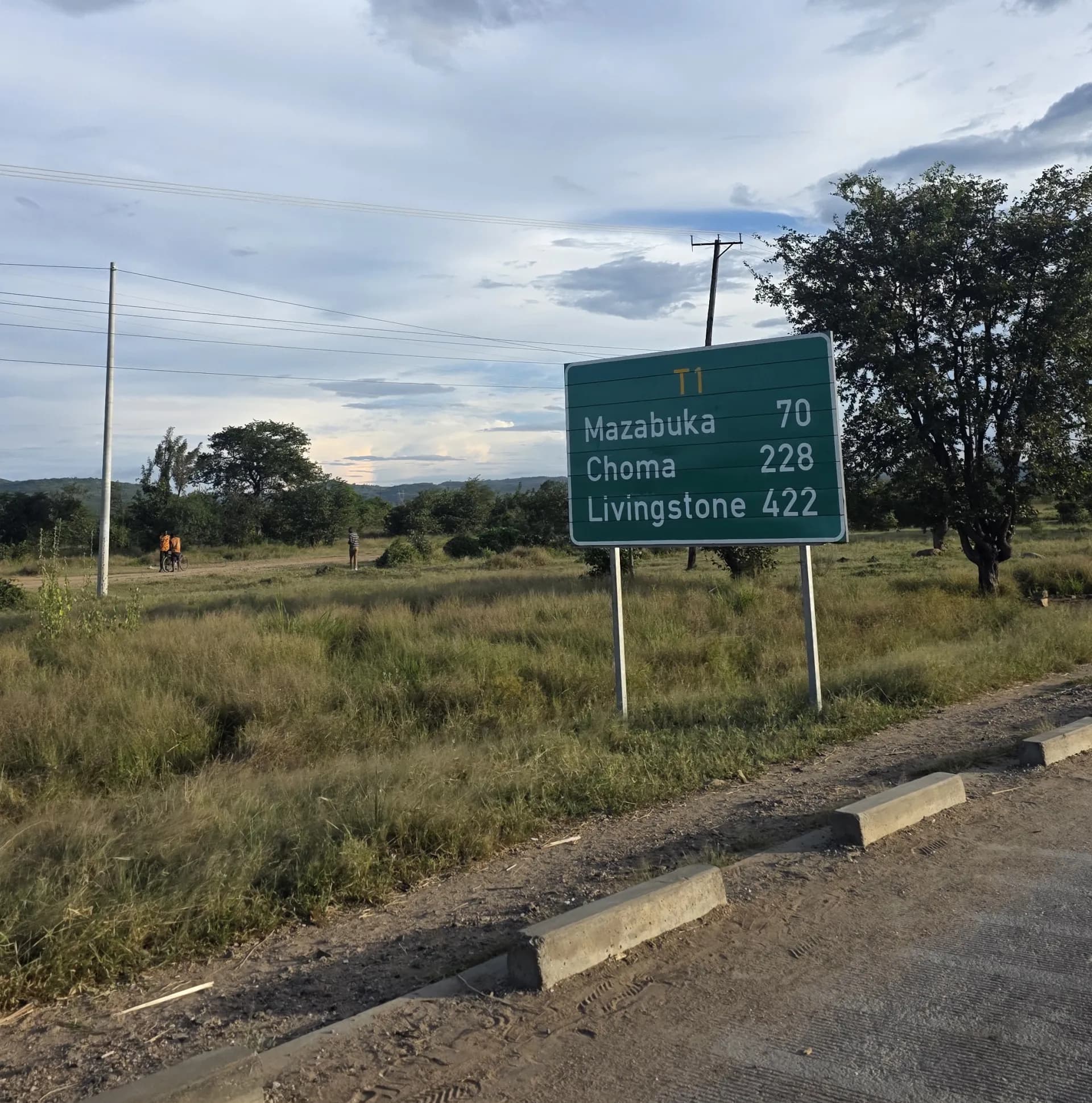 Street view from a footbridge in Lusaka