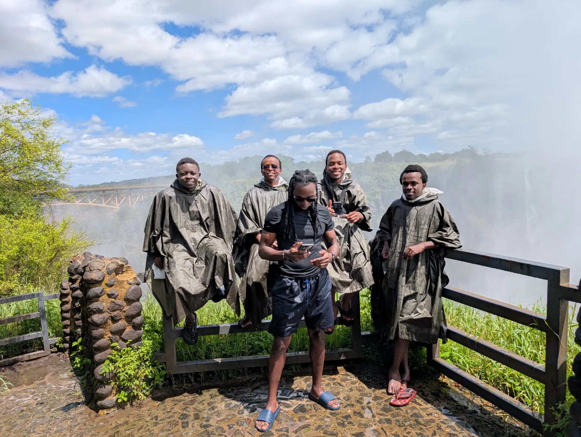After passing through the falls