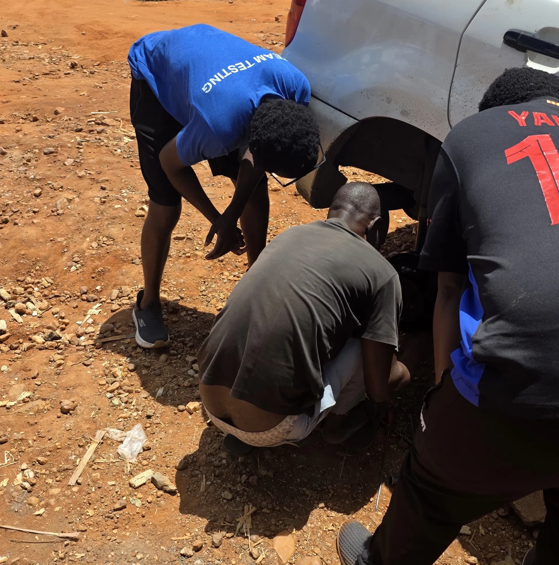 Mechanic closing off one of the brakes
