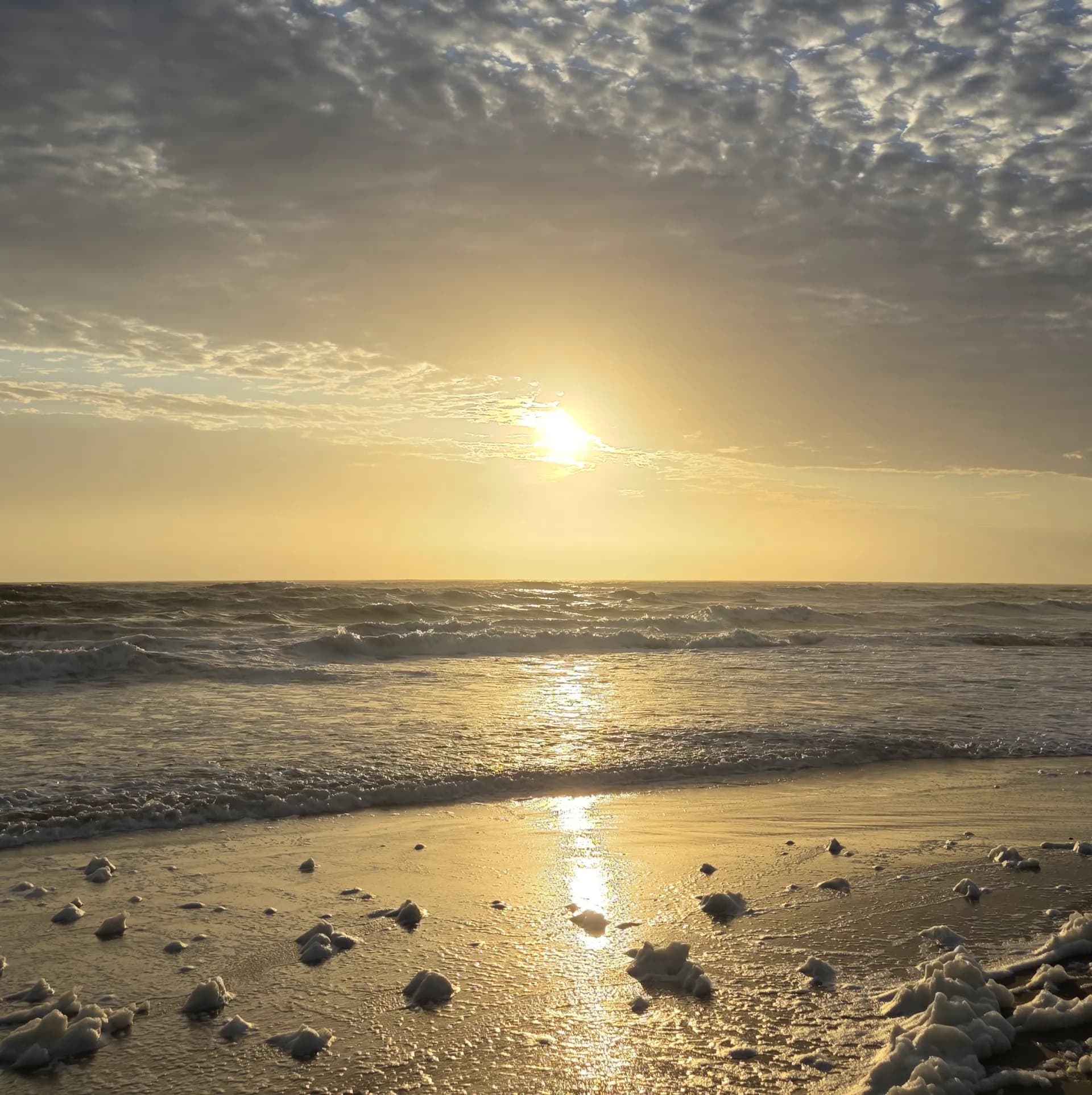 Sun setting above the Atlantic Ocean
