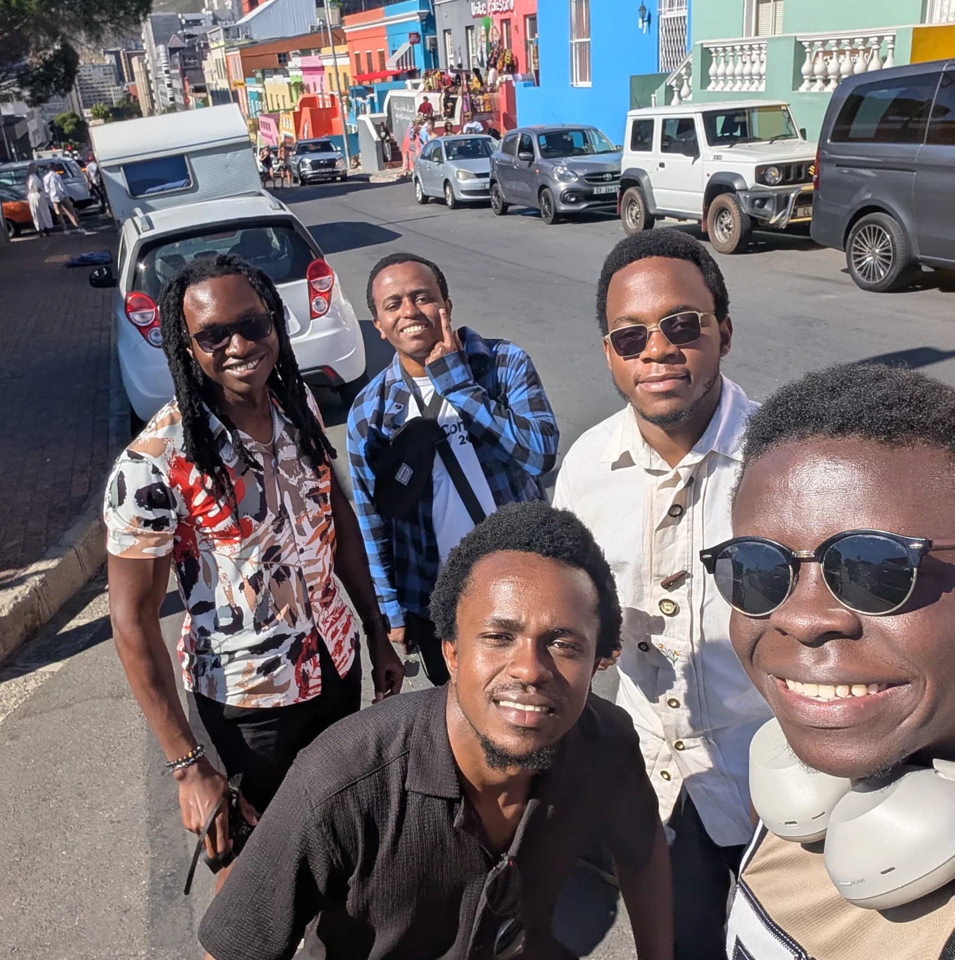 Posing for a photo along the streets of Bo-Kaap