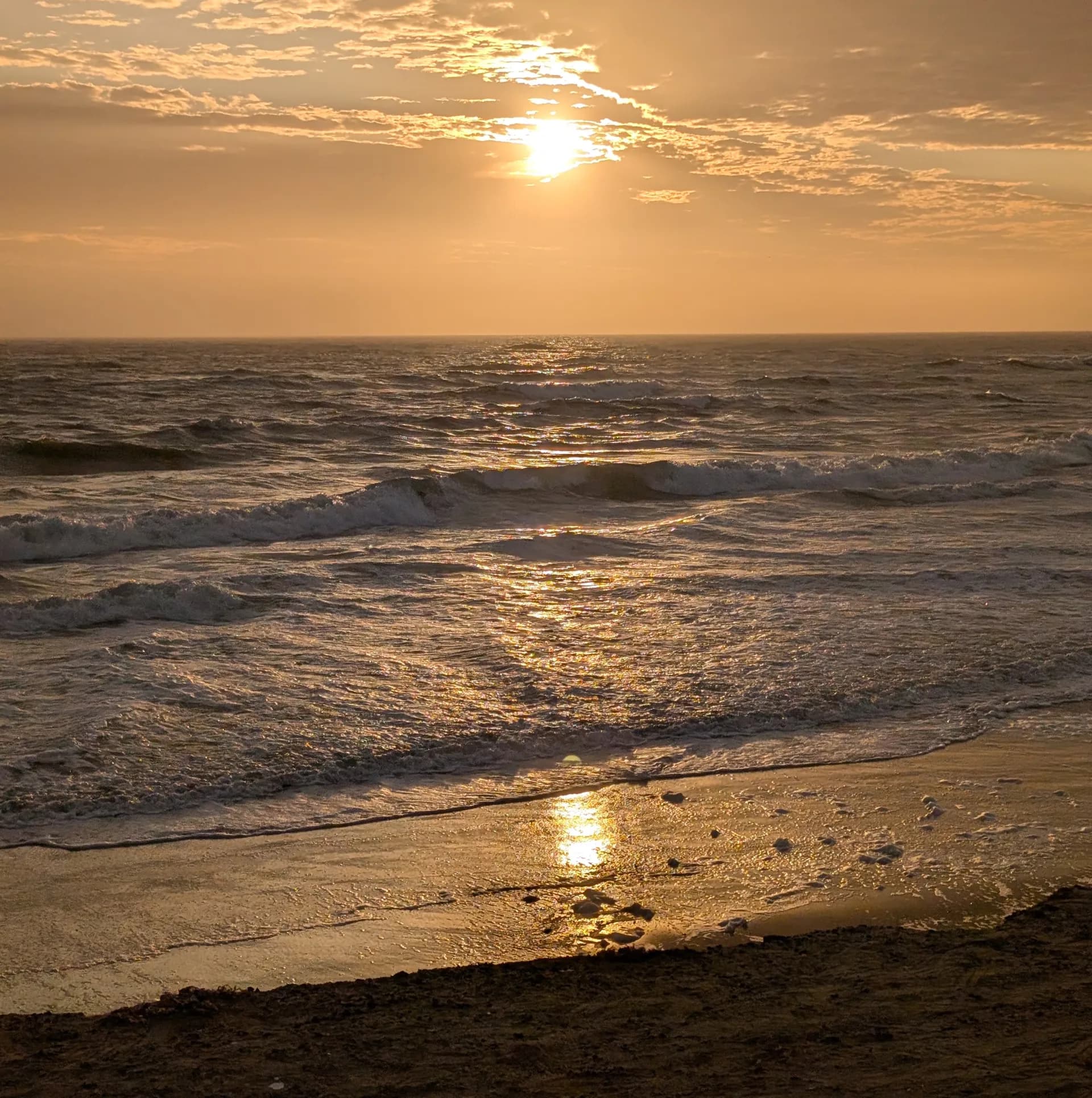 Sun setting above the Atlantic Ocean